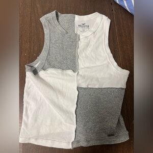 Hollister Kids Two-Tone Gray and White Tank Top